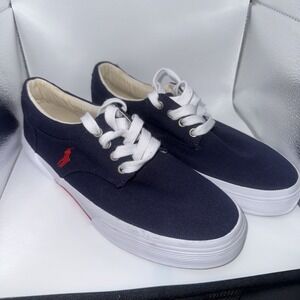 Polo Ralph Lauren Shoes Faxon Dark Blue Pony Tennis Sneakers‎ MENS SIZE 7 1/2